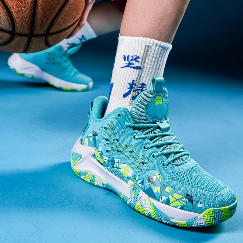 Men's Basketball Shoes Breathable Cushioning Non-Slip Wearable Sports Shoes Gym Training Athletic Sneakers