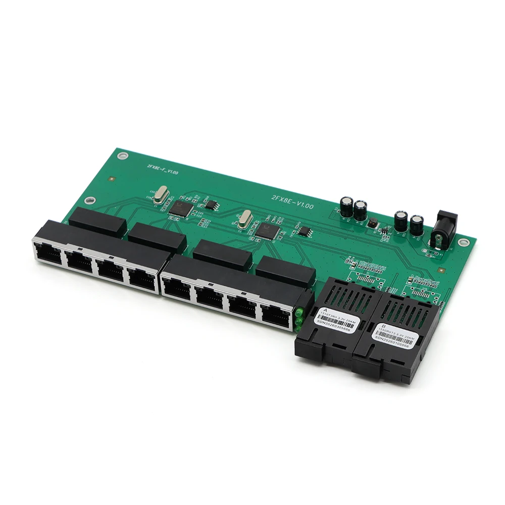 BYXGD 10100 Мбитс и гигабитный 2F8E BIDI оптоволоконный медиаконвертер, плата PCBA для промышленного применения, одномодовый SC, одноволоконный, для монтажа в стойку (art.: 3920da32d1f2d) - 3920da32d1f2d