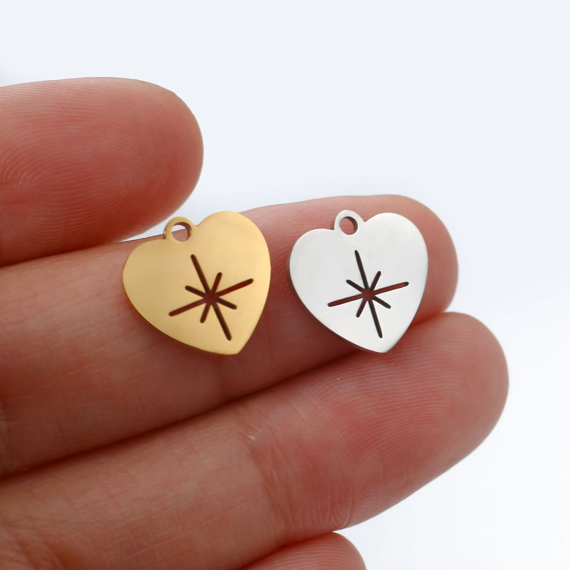 10 шт. зеркальная полированная нержавеющая сталь 12x13 мм персиковый кулон в форме