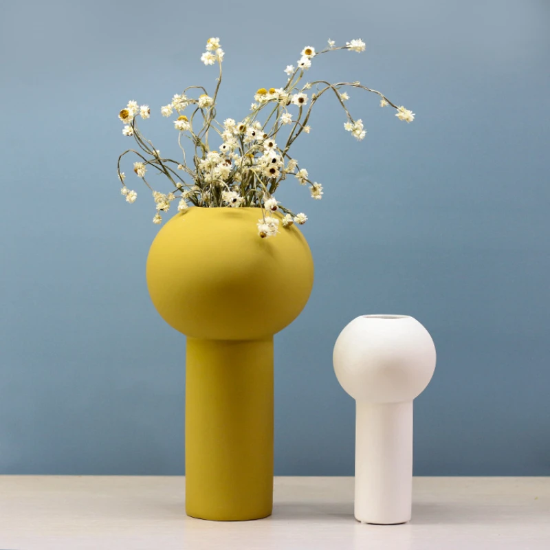 

Morandi Nordic ins style ornaments tall ceramic vase creative soft decoration home decoration crafts flower arranger