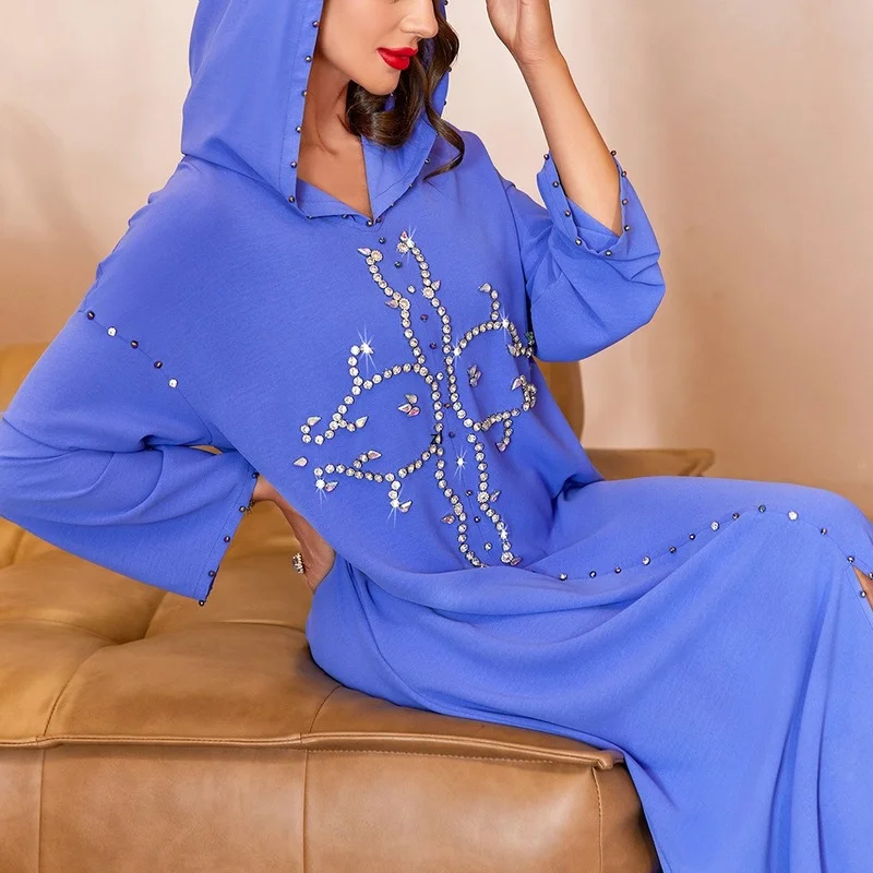Eid Djellaba Femme Moroccan Kaftan Handwork Diamond Dubai Abaya Saudi Party Evening Gown Muslim Long Arabic Women Islamic Dress