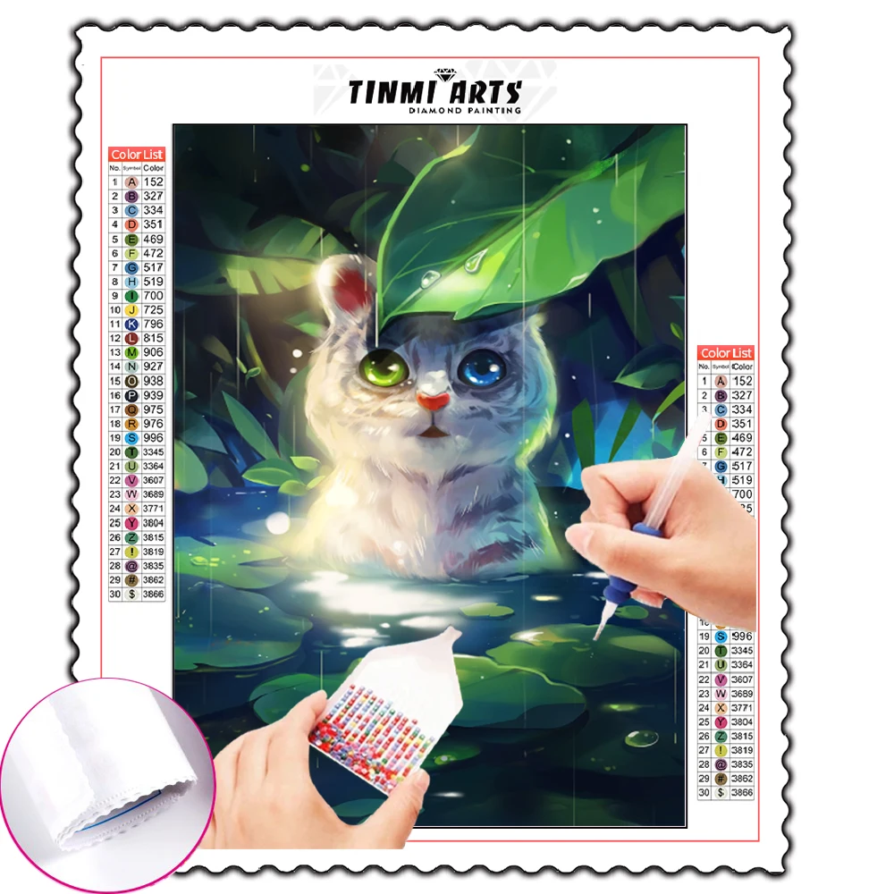 

Алмазная живопись 5D «сделай сам», картина с квадратными/круглыми стразами с рисунком кошки, вышивка крестиком с животными, украшение для до...