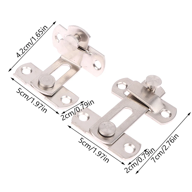 

1Pc Door Lock 90 Degree Stainless Steel Hook Latch Window Cabinet Locks with Screws Right Angle Sliding Gate Lock