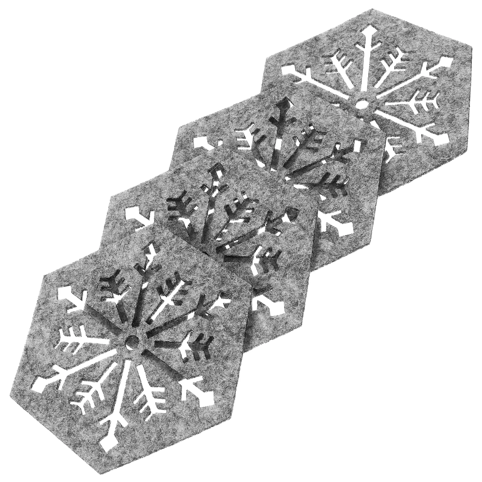 

4pcs Christmas Cloth Coasters Snowflake Design Coasters Xmas Holiday Decoration Supplies