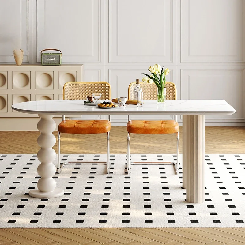 Итальянский минимализм каменная тарелка обеденный стол роскошный современный