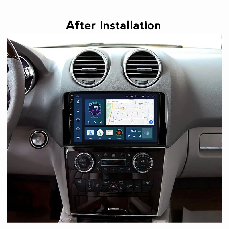 QLED Android 11 Авто Радио для Mercedes Benz ML GL ML350 GL320 X164 2005 - 2009 8 Гб 128 ГБ GPS навигация DSP видео