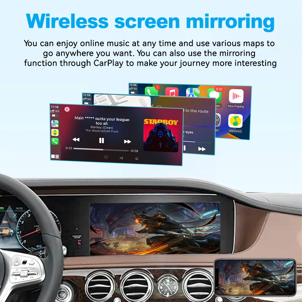 Фото Беспроводной модуль JoyeAuto CarPlay Android Auto для Mercedes-Benz 2016-2020 AMG GT/C-класса W206/E-класса W212/S-класса W222 с поддержкой Airplay №4