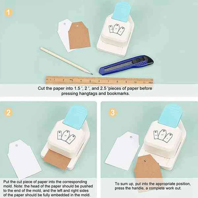 Label Hole Punch 3-In-1 Tag Bookmark Embosser 1.5 2 Or 2.5 Inch With R4/R7/R10 Round Corner