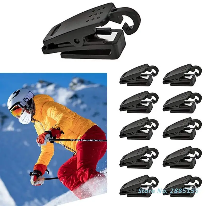 

10Pcs Ski Helmet Mask Holder Plastic Multipurpose Snow Helmet Mask Clip Easy Mounting For Cycling Skiing Climbing Sports
