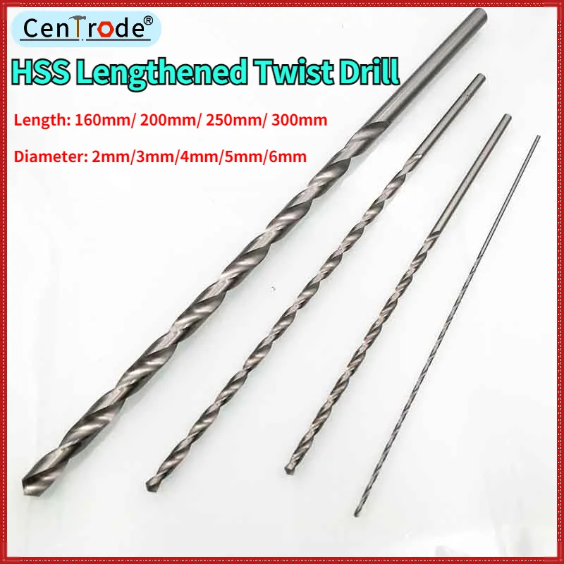Diameter 2-6mm Length160/200/250/300mm Extra Long HSS Drill Bit Holesaw Hole Saw Cutter Drilling Kit for Wood Steel Metal Alloy