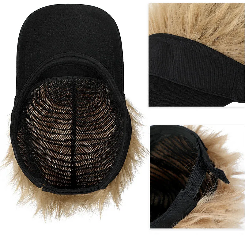 Кепка Meetlife с козырьком от солнца и искусственными волосами для гольфа бейсболка