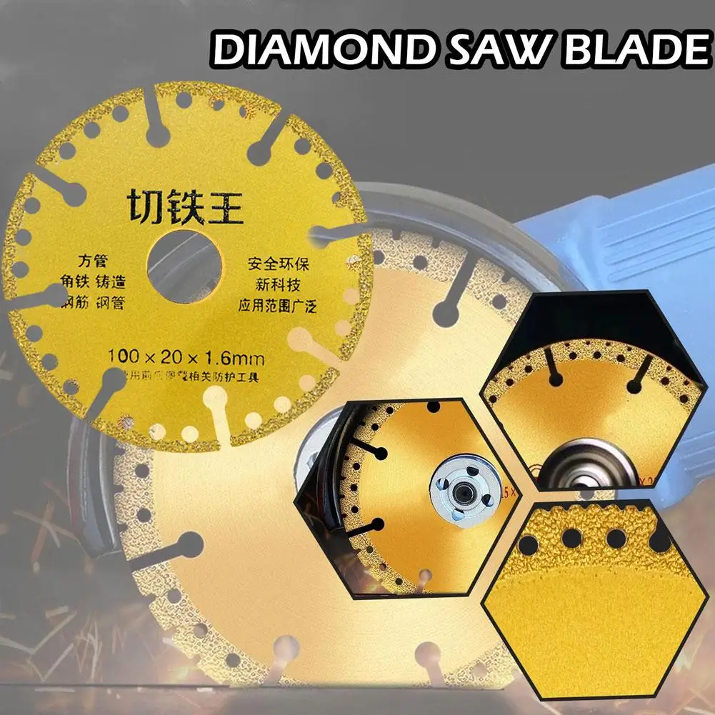 

100mm Diamond Saw Metal Brazing Iron Rebar Stainless Grinder Tool Disk Set Cutting Discs Angle Wheel Steel Off Cut E3V2