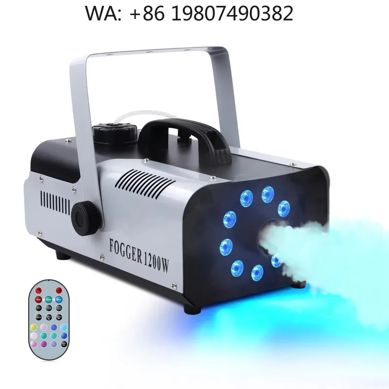 Фото Генератор дыма 1200 Вт, 9 шт., 3-в-1, RGB LED, с вертикальным распылением, многоцветный, для свадеб, банкетов, сценических выступлений, спецэффектов №1