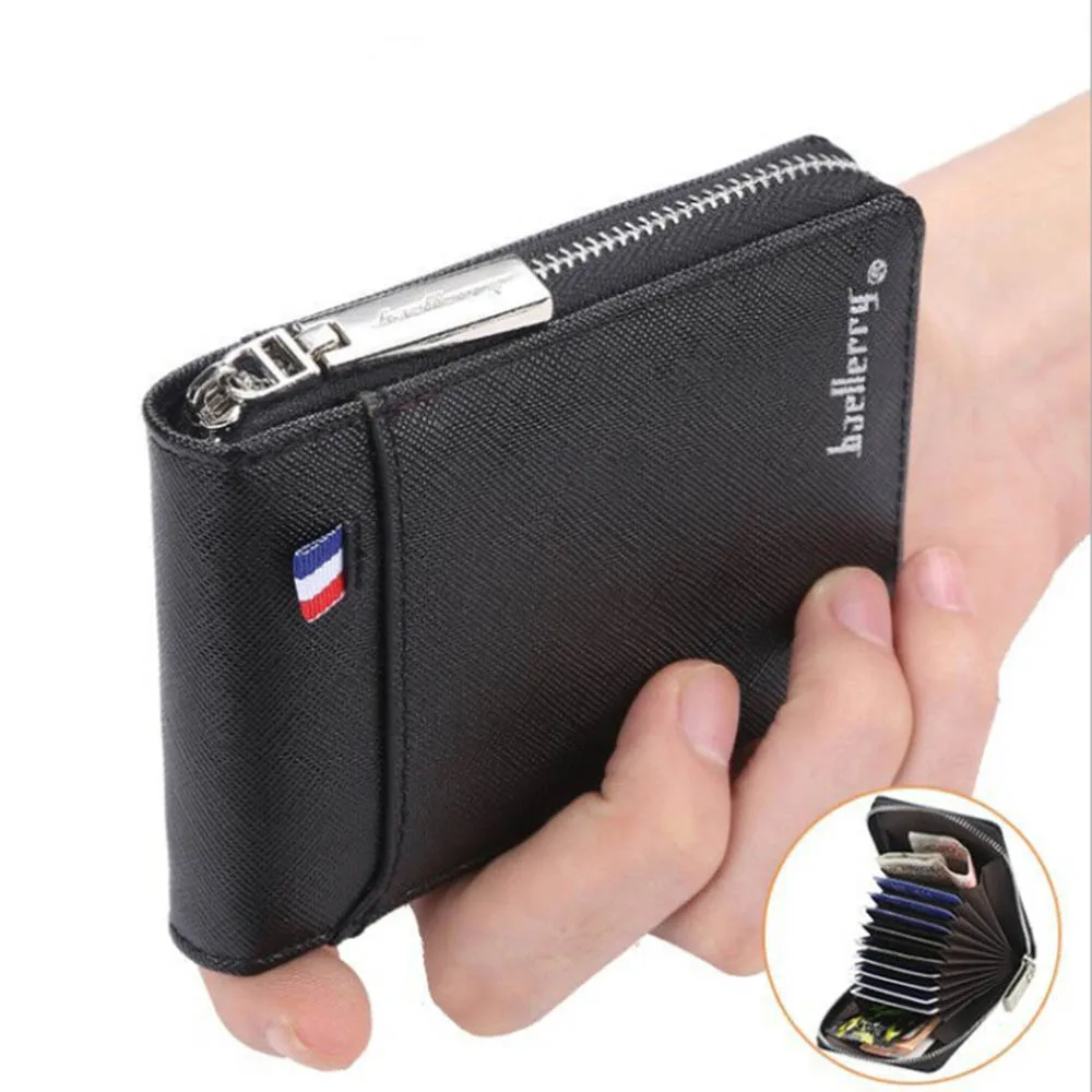 

New Fashion Zipper Men's Wallet Small Short Credit Card Holder for Male Vintage Mini Man Purse with Coin Pocket Carteira Portfel