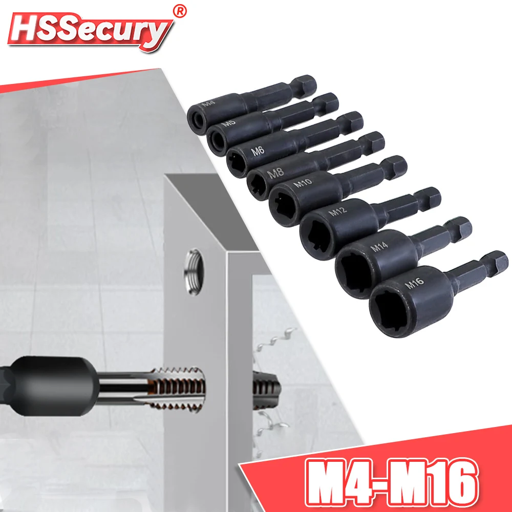 

M4-M16 1/4'' Hex Shank Screw Tap Die Socket Adapter Shank Metric Screw Tap Driver Thread Tap For Power Electric Drill Tools