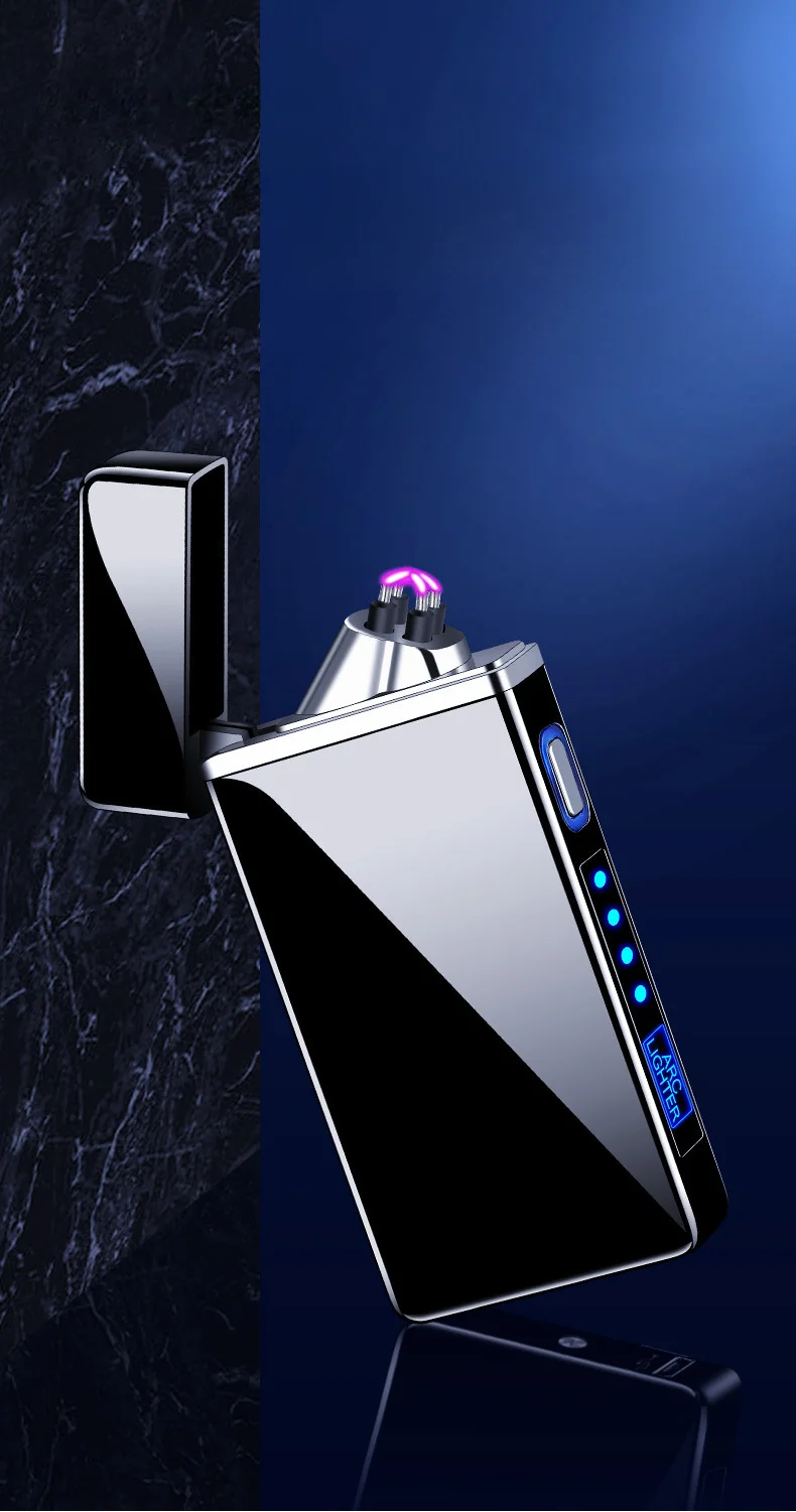 

USB Charging Dual Arc Lighter Cigarette Lighter True Battery Display Windproof