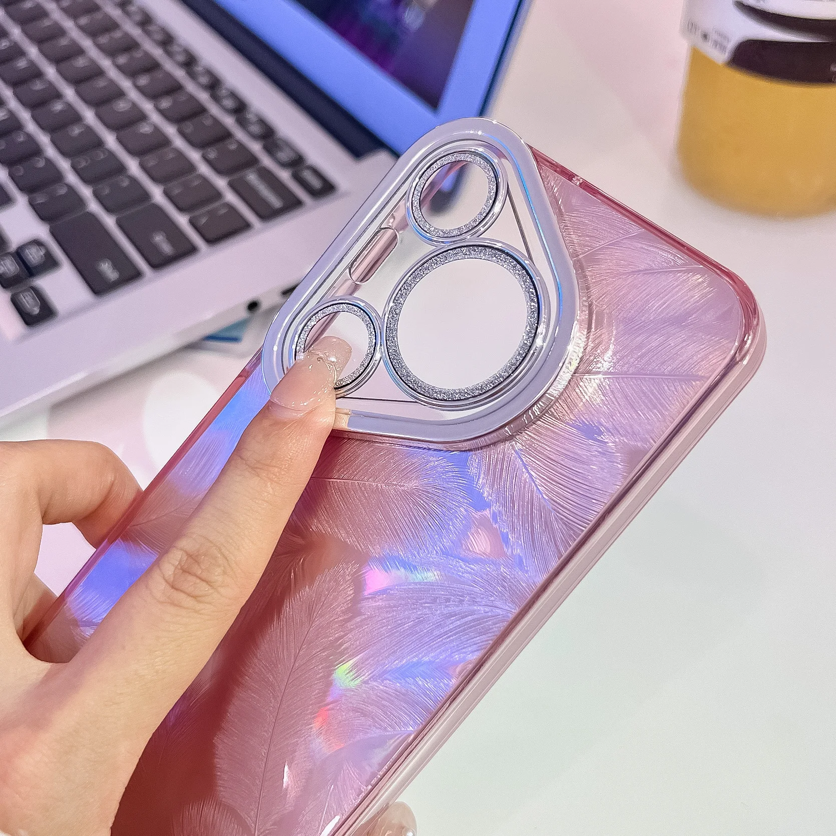 Роскошный Серебристый градиентный силиконовый чехол для Pura 70Ultra 70 Pro Mate 60 с