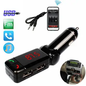 FM Transmitters Bluetooth-compatible Handsfree Car Kit with LED Display Dual USB Charger Player Aux  in India
