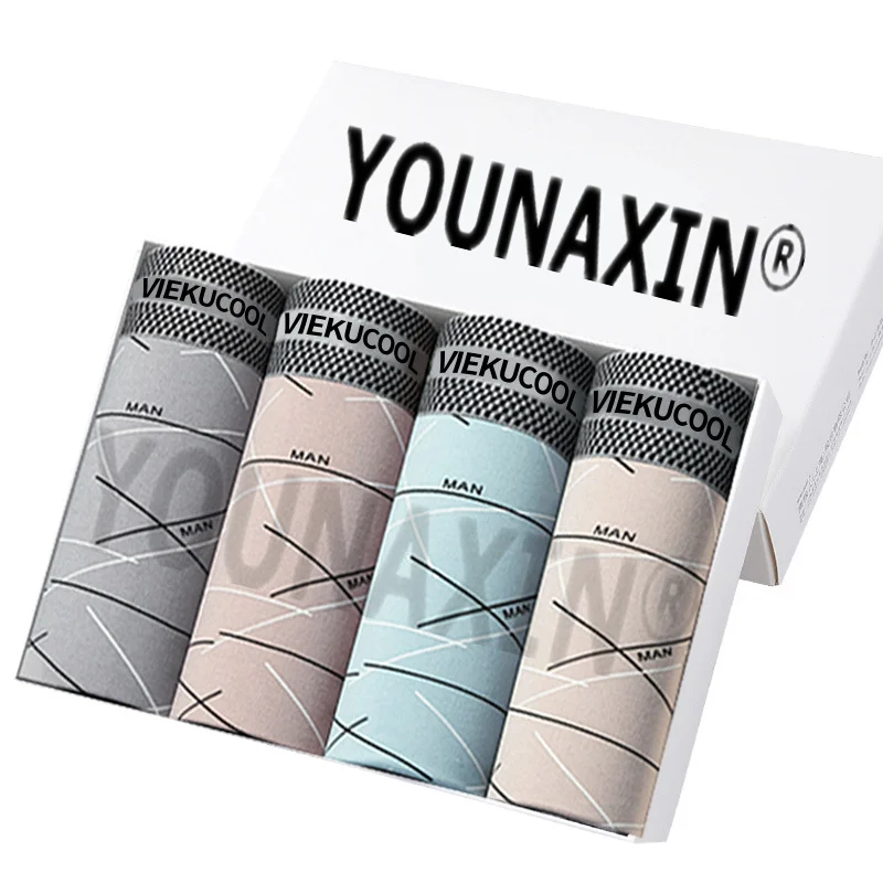 4 шт. мужское нижнее белье большого размера дышащие шорты-боксеры удобные трусы