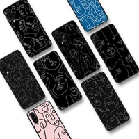 abstract line face phone case for samsung s20 lite s21 s10 s9 plus for redmi note8 9pro for huawei y6 cover