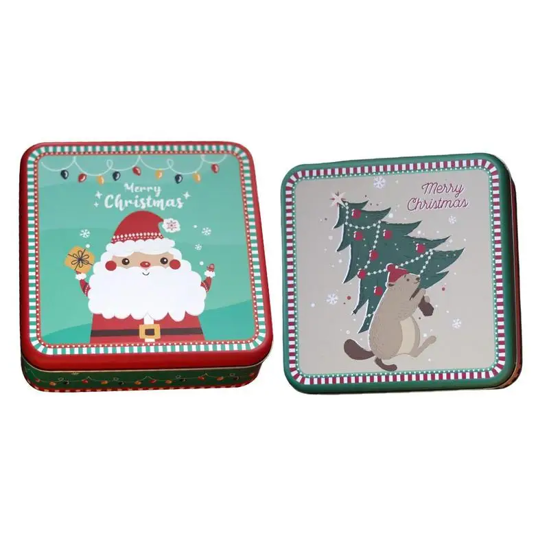 Square Cookie Storage Tins Holiday Empty Tins For Candy Chocolate Cookies And Small Gifts