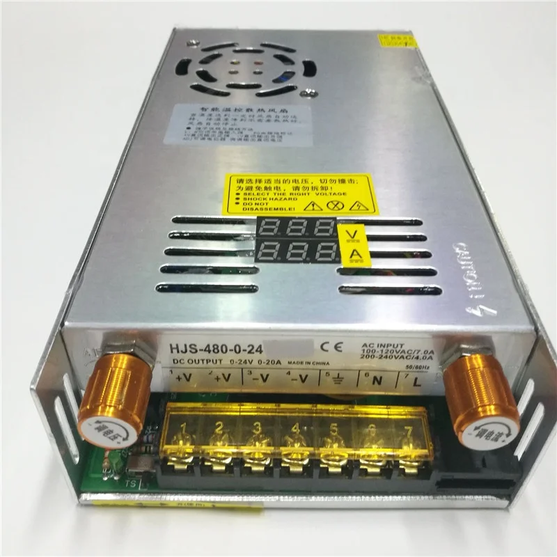 

AC220V DC 0-24V 20A Current Voltage Adjustable 480W Digital Display Switching Power Supply