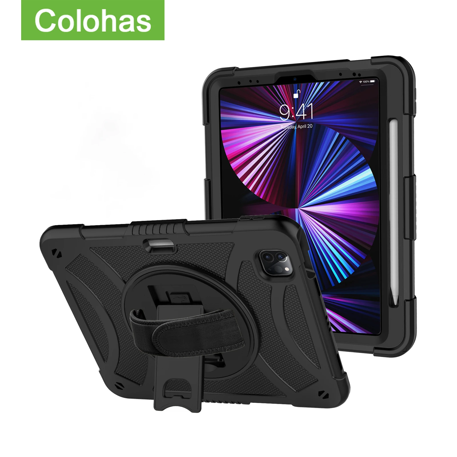 

Чехол с ручным ремешком на 360 градусов для IPad Mini 5 6 Air 2 3 4 10,9 9,7 2018 7th 8th 9th Gen 10,2 2021 Pro 11 Kids Eva противоударный чехол