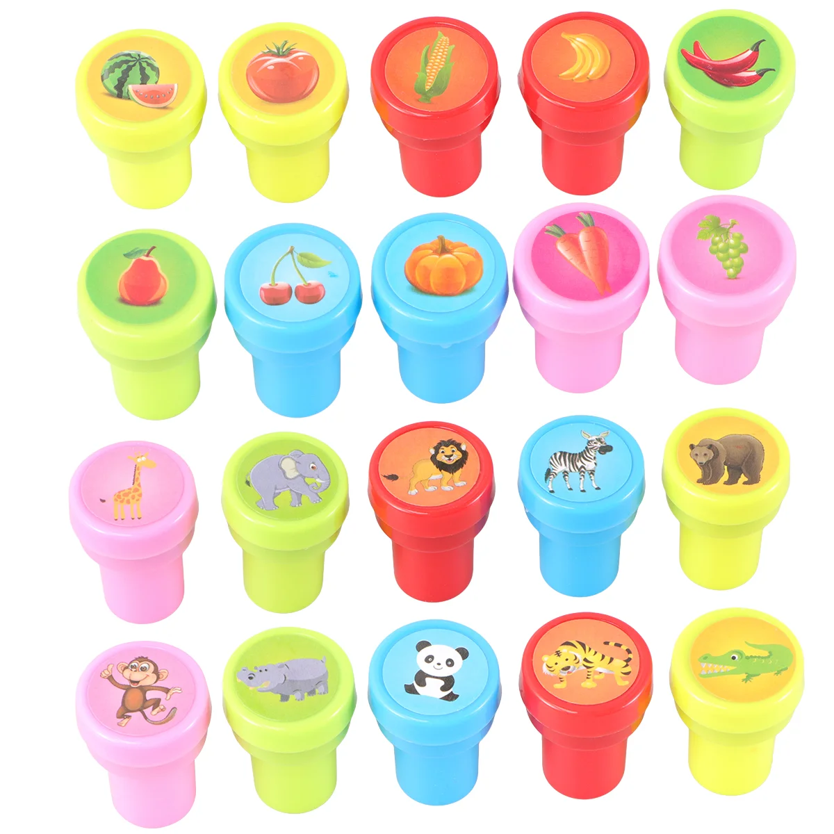 

20pcs Stamper Joyful Beautiful Creative Colorful Animal Stamper for Student Kid