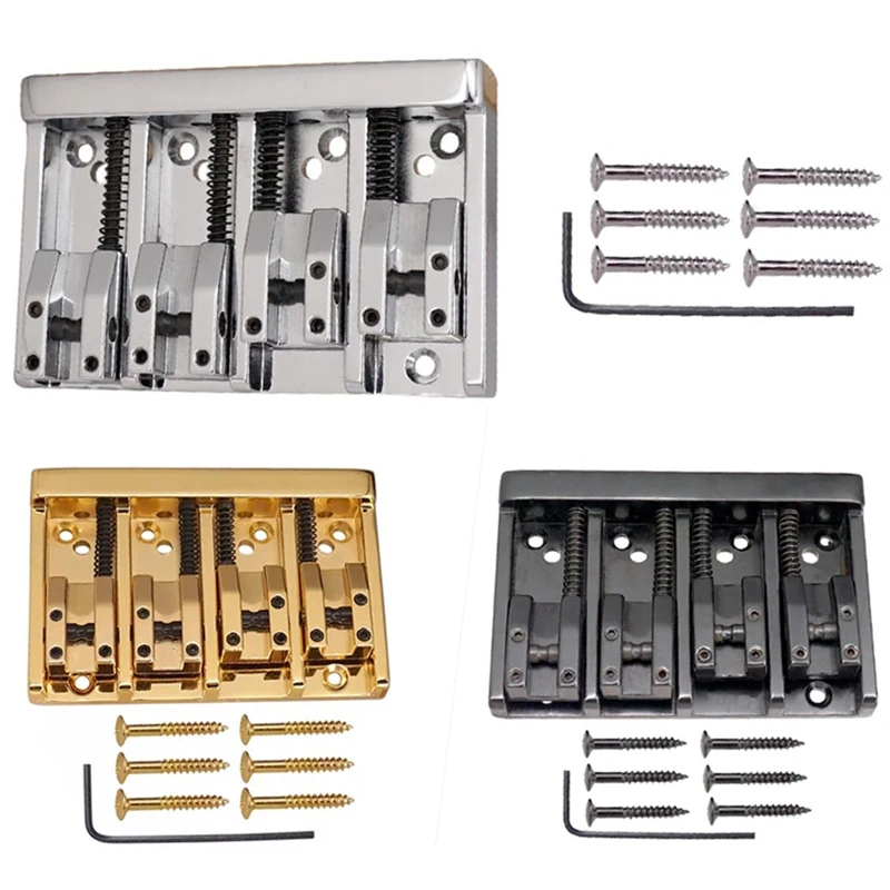 

1 Set Of 4 Strings Bass Bridge Guitar Strings Bridge Guitar Accessories Parts Musical Instrument