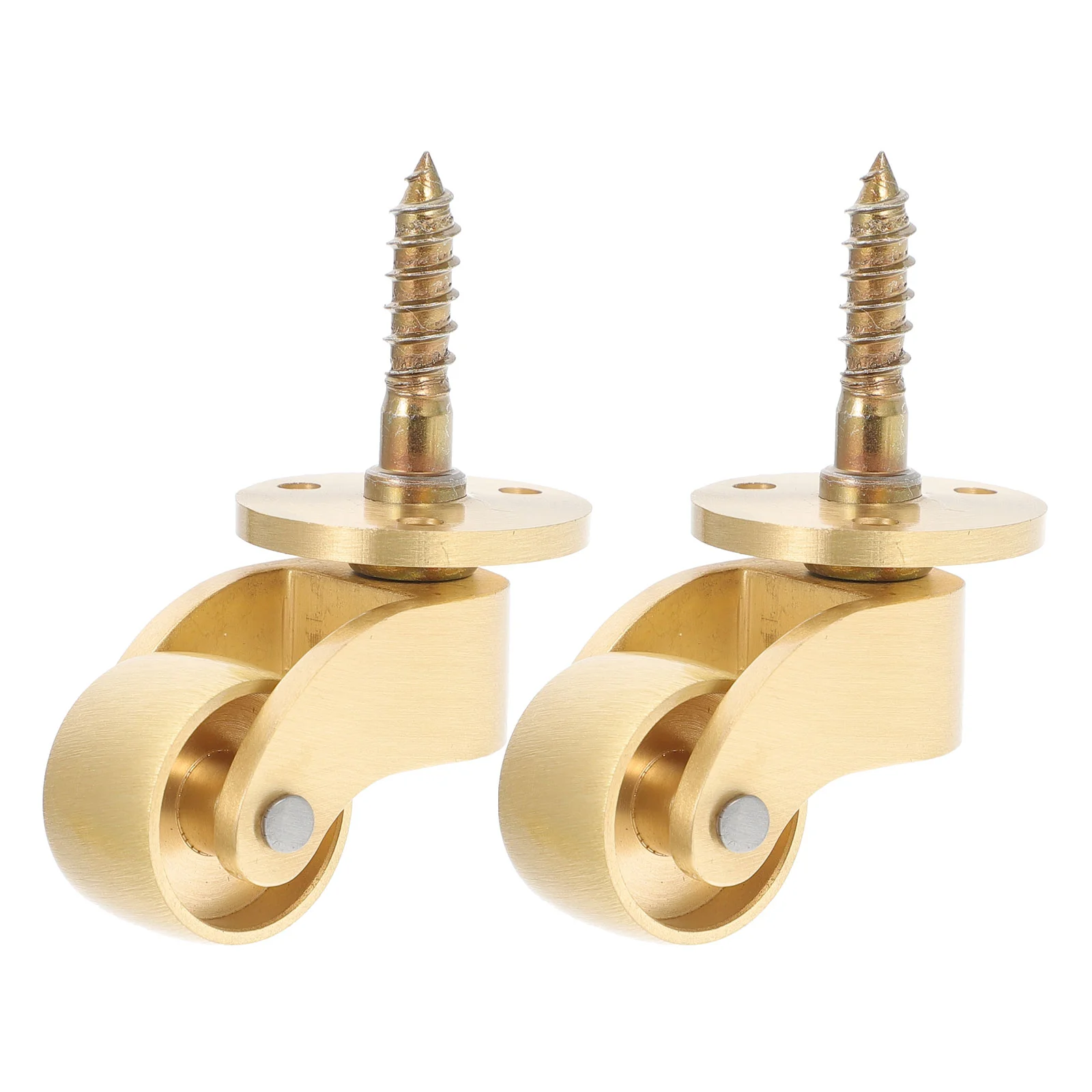 

2 Pcs Furniture Swivel Casters Furniture Casters Chair Casters Mute Small Casters Copper Metal Wheel
