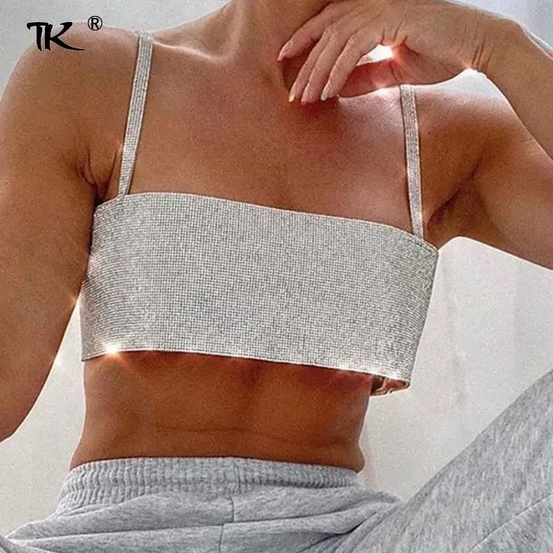 Блестящие женские укороченные топы на бретелях-спагетти блестящий женский