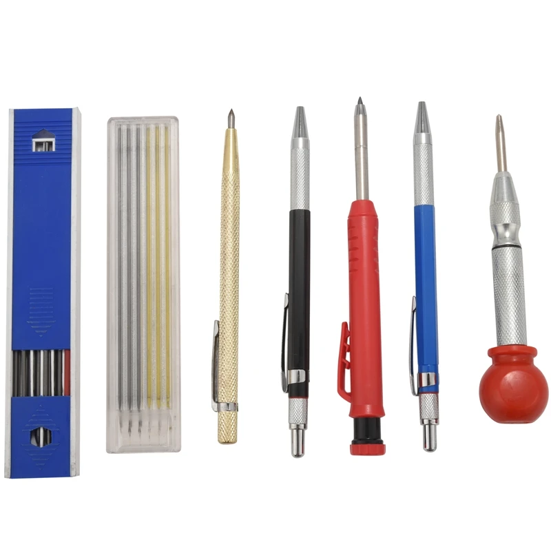

Carpenter Scriber Marking Kit, Including 3 Pcs Carpenter Pencils With Replaceable Refills, Gold Carbide Scriber Tool