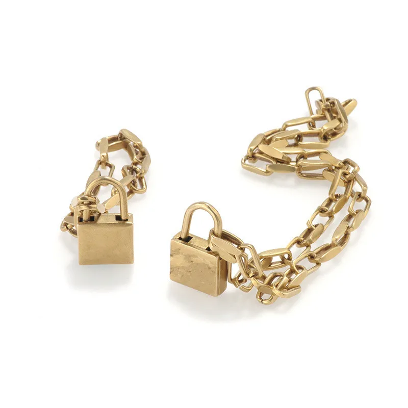 

Женский винтажный комплект из колье, серёг и браслета, с золотым замком