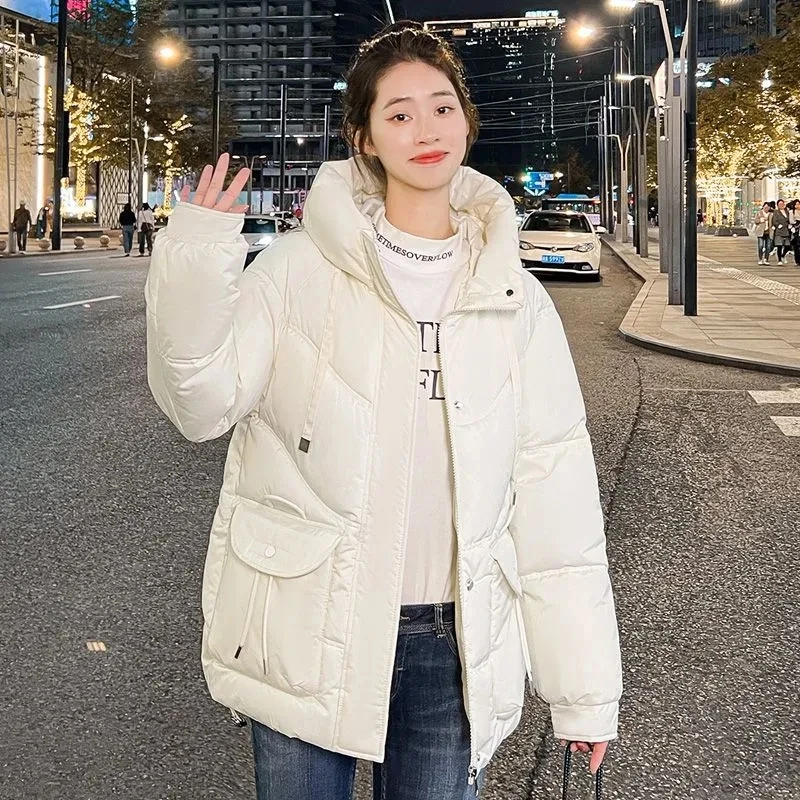 Пуховое пальто из хлопка Женская длинная теплая куртка с хлопковой подкладкой