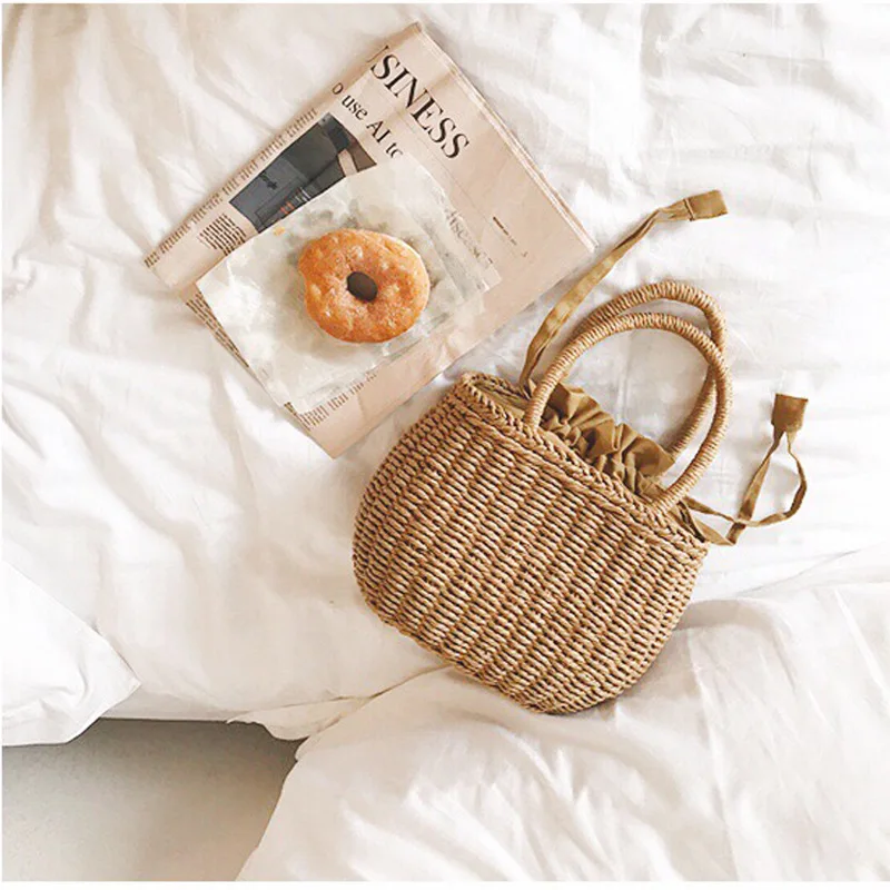 

Rattan Handmade Summer Straw Hand-Woven Purse Wicker Beach Bohemia Bali Handbag