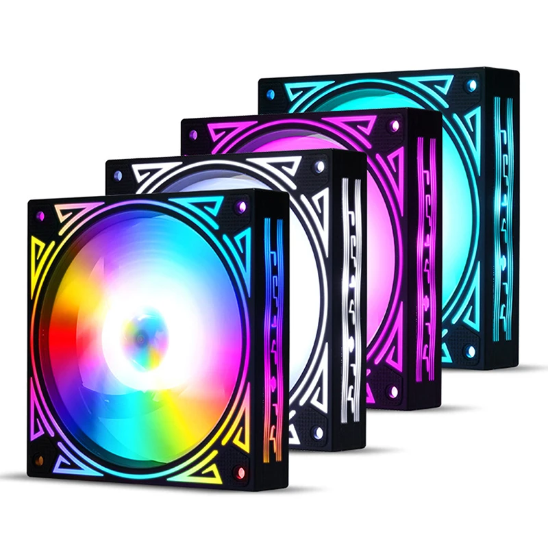 

LED fan pc cooler fan speed adjusted LED multimodes 12cm case fan RGB cooler
