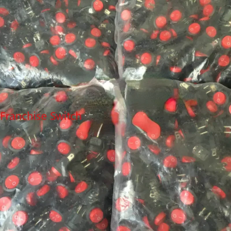 10 шт. переключатель типа корабля красное круглое отверстие 15 мм 2-контактный