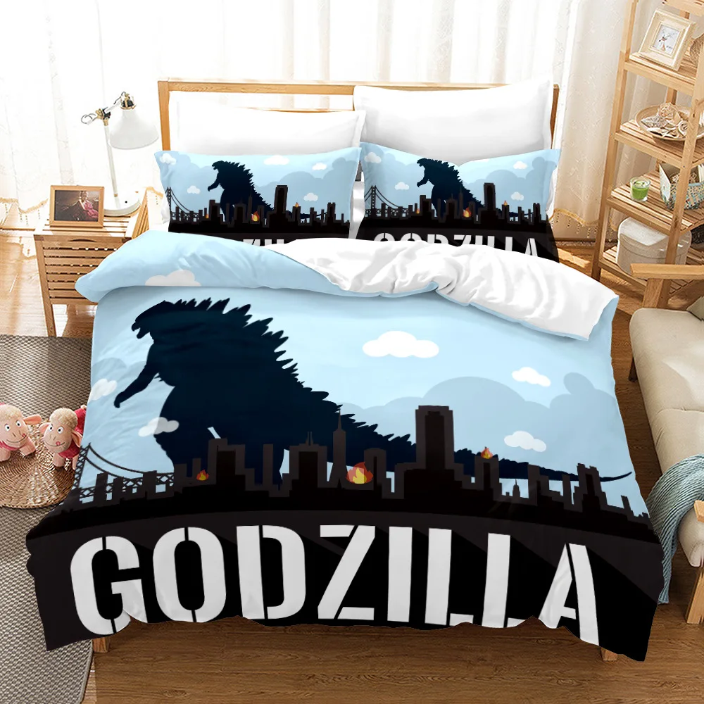 Комплект постельного белья для мальчиков и девочек с мультипликационным изображением Godzilla