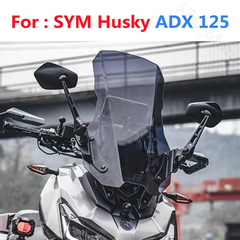 Фото Лобовое стекло для SYM Husky ADX 125 ADX125 2023 2024, аксессуары для мотоциклов, ветровые стекла, ветровые дефлекторы, козырек серого цвета №1