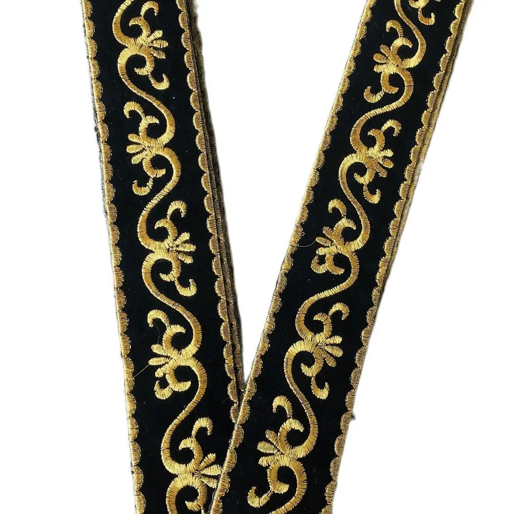 

6Yards/Lot Wide 4.9cm Woven Embroidered Cloth Stick Ethnic Style Totem Design For Clothing Accessory LS-801