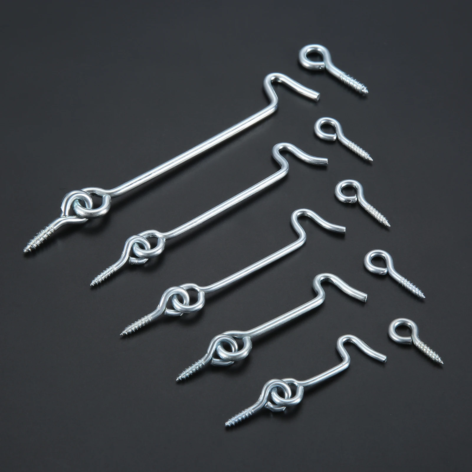 10 шт. крючок для кабины и наглазная защелка, замок, ворота, поворотный раздвижной дверной крючок для сарая, окна, двери с крепежными винтами 1,5/2/2/2/3/4 дюймов