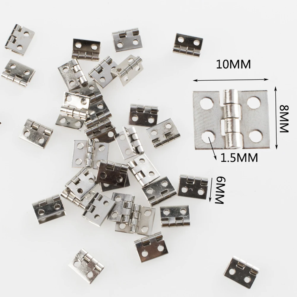 

50PCS Ultra-Mini Pure Copper Hinges Craft Box Small Hinge Flat Small Box Folding Butt Hinges Jewelry Box Decor DIY Craft Supplie