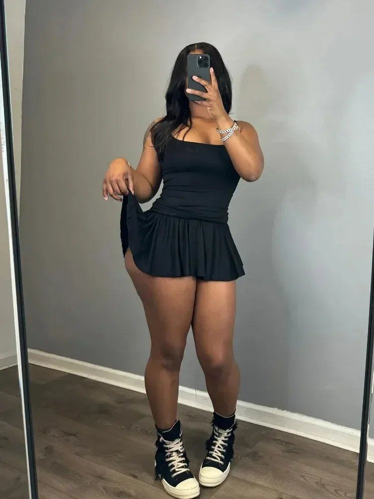 Laxsesu женские плиссированные юбки + топ на бретелях два комплекта из 2 предметов