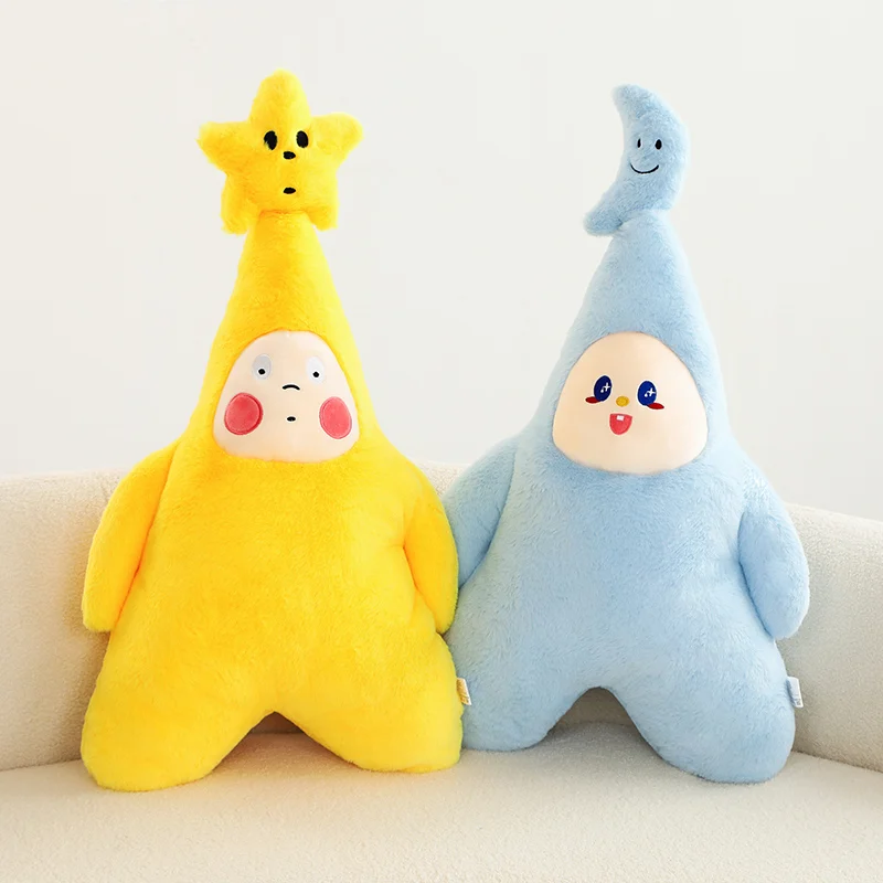 

Горячая Распродажа Ins Корейская звезда плюшевая фигурка Kawaii синяя Луна человек желтая звезда плюшевая подушка мягкая игрушка детский подар...