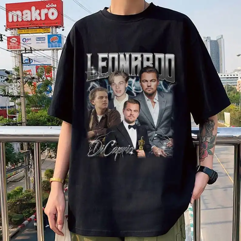 Ограниченная серия Leonardo DiCaprio винтажная рубашка в подарок унисекс стиле ретро 90-х