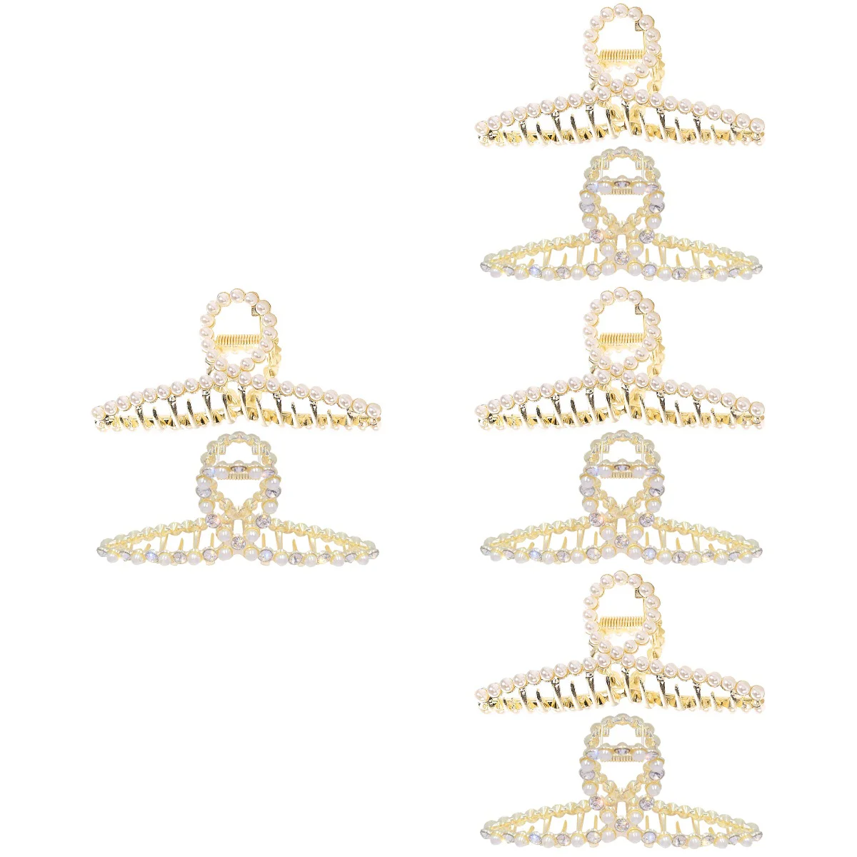 

8 Pcs Pearl Hair Clip Jaw Clips Thick Women Girls Barrettes Claw Metal Alloy Miss Accessory