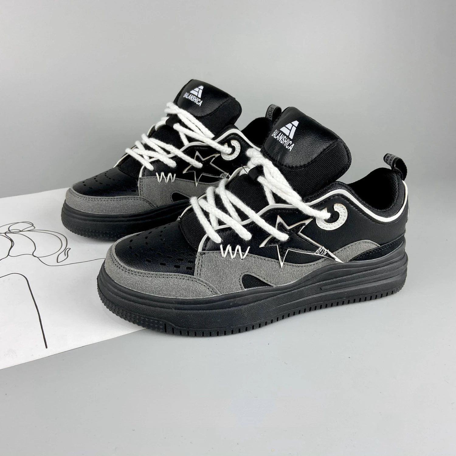 SHANPA Patchwork Autumn Fashion Women Sneakers High Street Star Pattern Casual Skateboard Shoes Platform Men Sport Zapatillas