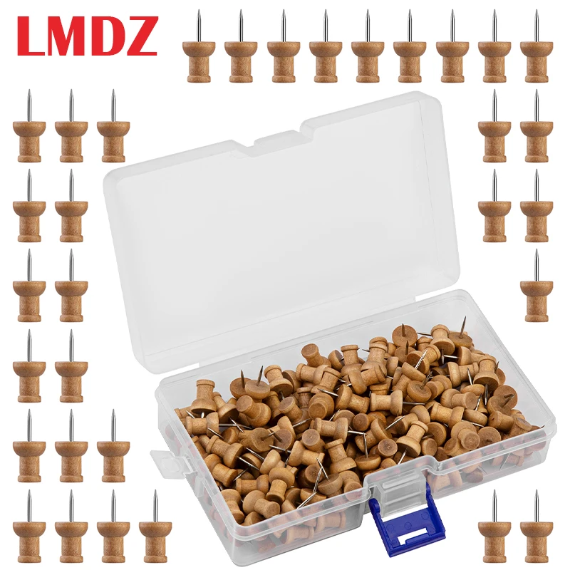 

LMDZ Wooden Map Pin Wooden Pin Marking Pin Wooden Thumb Pin Decorative Bulletin Board Process Items with Storage Box