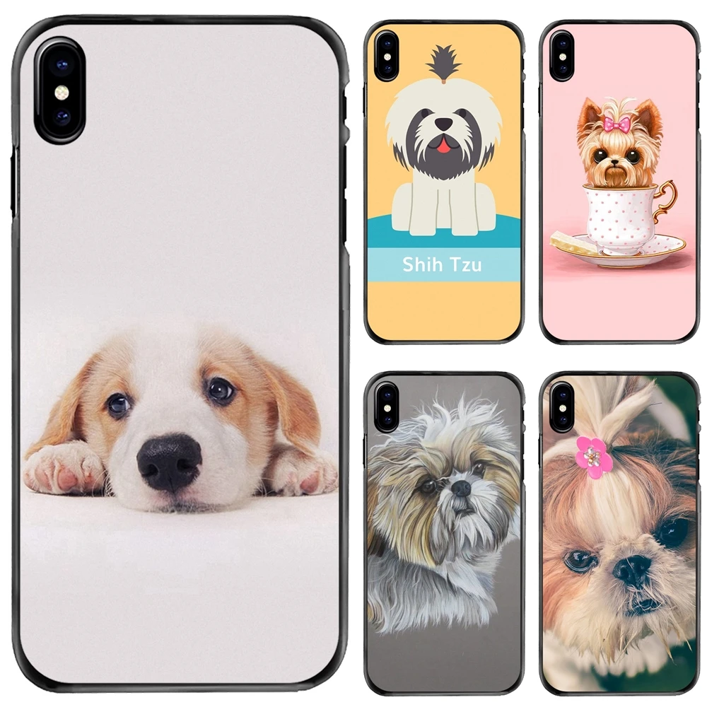 

For Apple iPhone 11 12 13 14 Pro MAX Mini 5 5S SE 6 6S 7 8 Plus 10 X XR XS lovely Shih Tzu puppy dogs Hard Phone Shell Case