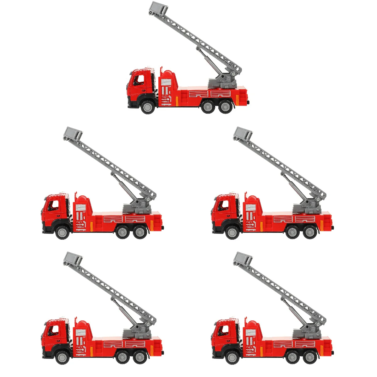 

5pcs Interesting Fire Fighting Truck Creative Truck Plaything for Children (Red)